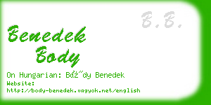 benedek body business card